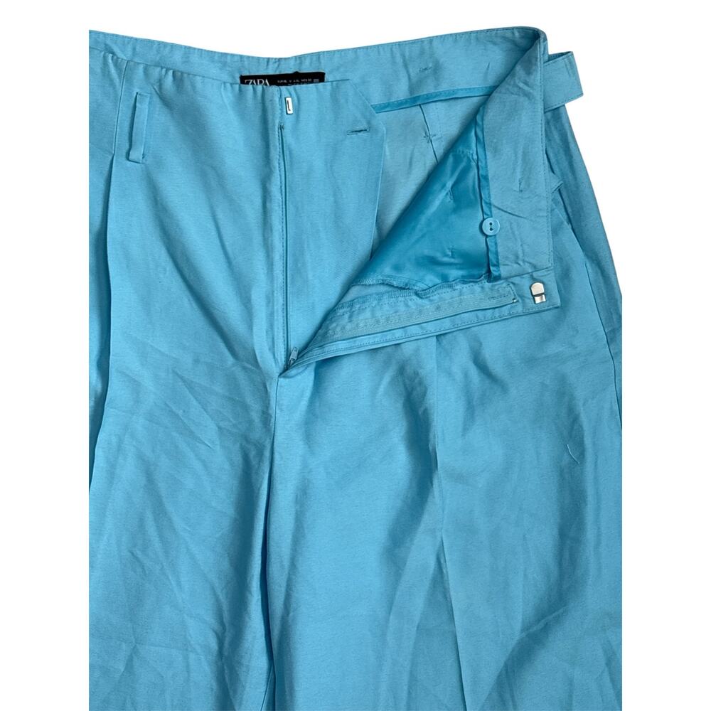 Zara Light Blue Wide Leg Trousers - Picture 4 of 7